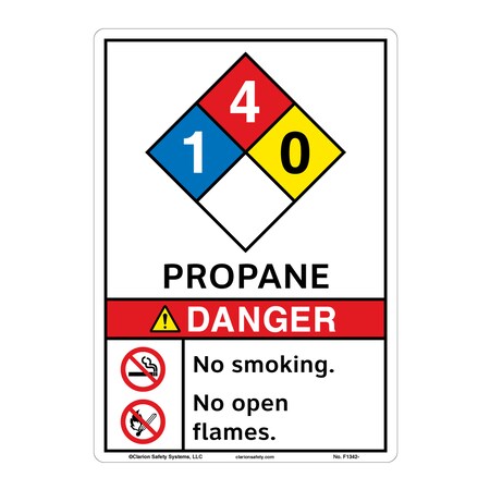 ANSI/ISO Compliant Danger/Propane Safety Signs Outdoor Weather Tuff Plastic (S2) 14 X 10